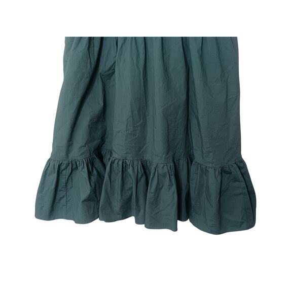 Peter Som Puff Sleeve Ruffle Trim Open Back Mini Dress in Green Size 6 - Picture 4 of 16
